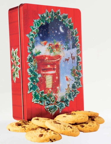Chocolate and Orange Biscuits Midnight Post Festive Tin