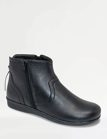 Leather Thermal Lined Twin Zip Boot With Back Tassel
