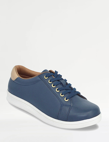 Leather Wide E Fit Lace Up Leisure Shoes