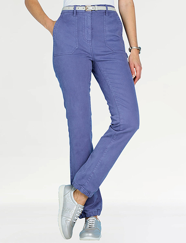 Stretch Trouser with Gathered Hem