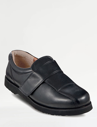 Mens Leather Touch Fasten Shoe