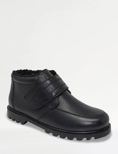 Leather Thermal Extra Wide Fit Touch Fasten Boots