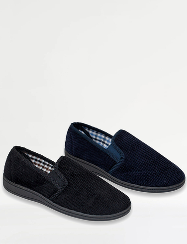Pegasus Wide Fit Twin Pack Slippers
