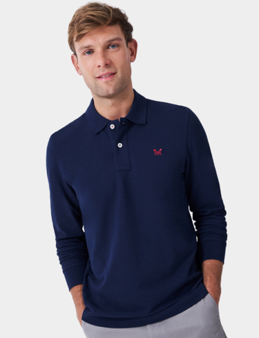 Crew Clothing Long Sleeve Pique Polo