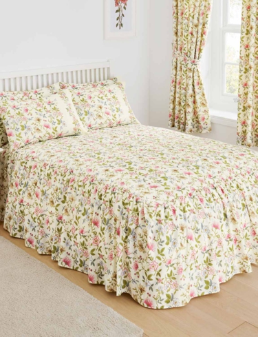 Cottage Garden Quilted Bedspread by Vantona